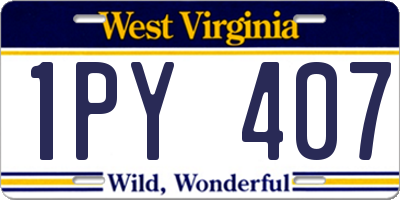 WV license plate 1PY407