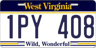 WV license plate 1PY408