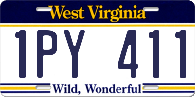 WV license plate 1PY411