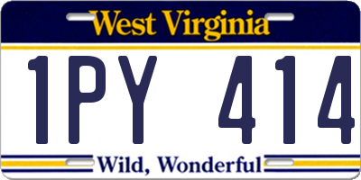 WV license plate 1PY414