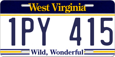 WV license plate 1PY415