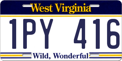 WV license plate 1PY416