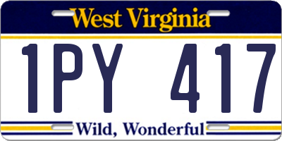WV license plate 1PY417