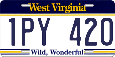 WV license plate 1PY420
