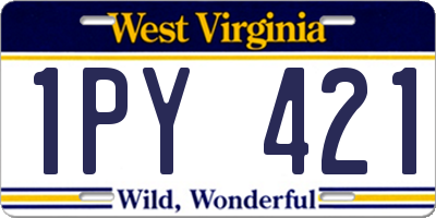 WV license plate 1PY421