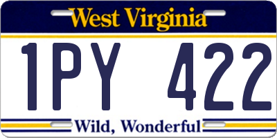 WV license plate 1PY422