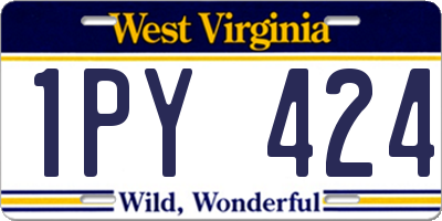 WV license plate 1PY424