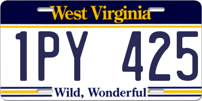 WV license plate 1PY425