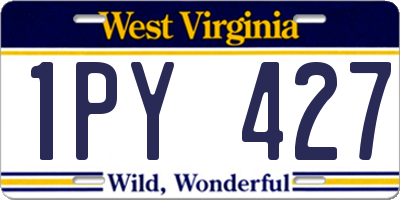WV license plate 1PY427