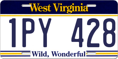 WV license plate 1PY428