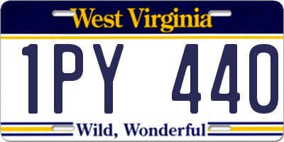 WV license plate 1PY440