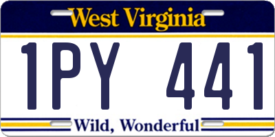 WV license plate 1PY441