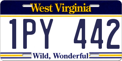 WV license plate 1PY442
