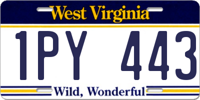 WV license plate 1PY443