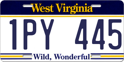 WV license plate 1PY445
