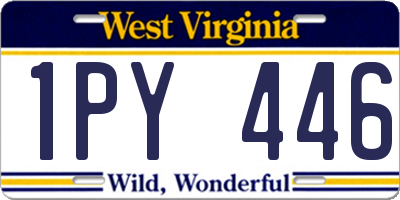 WV license plate 1PY446