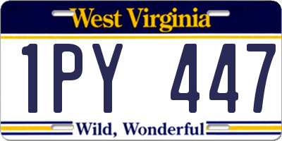 WV license plate 1PY447