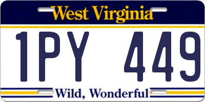 WV license plate 1PY449