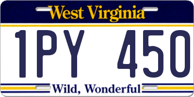 WV license plate 1PY450