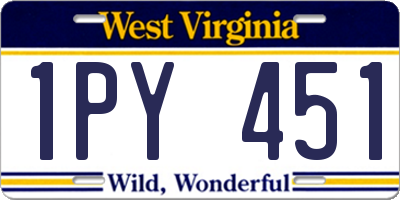 WV license plate 1PY451