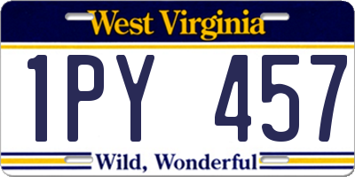 WV license plate 1PY457