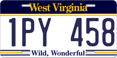 WV license plate 1PY458