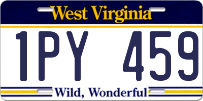 WV license plate 1PY459