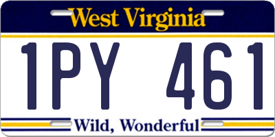 WV license plate 1PY461