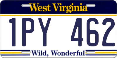 WV license plate 1PY462