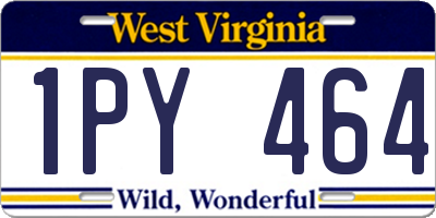 WV license plate 1PY464