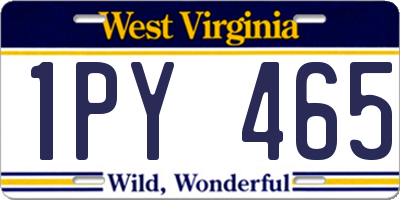 WV license plate 1PY465