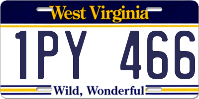 WV license plate 1PY466