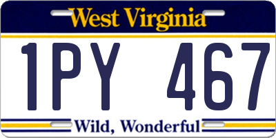 WV license plate 1PY467