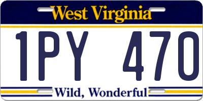 WV license plate 1PY470