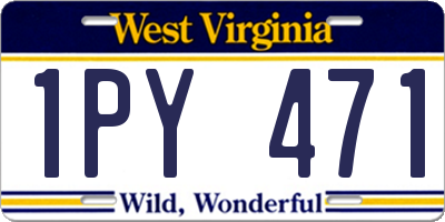 WV license plate 1PY471