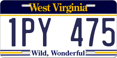 WV license plate 1PY475