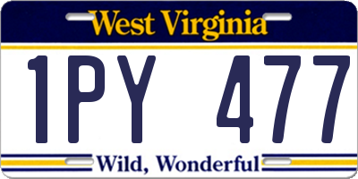 WV license plate 1PY477
