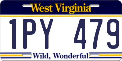 WV license plate 1PY479
