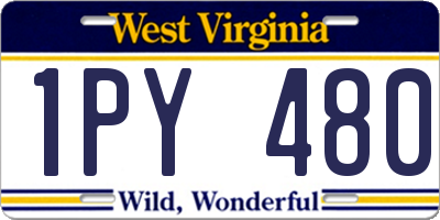 WV license plate 1PY480
