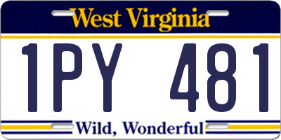 WV license plate 1PY481
