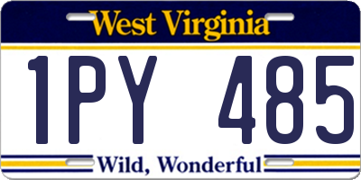 WV license plate 1PY485