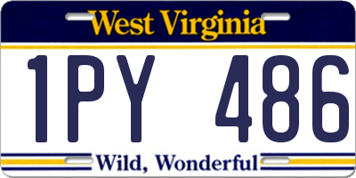 WV license plate 1PY486