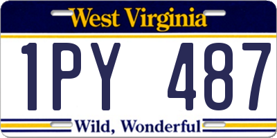 WV license plate 1PY487