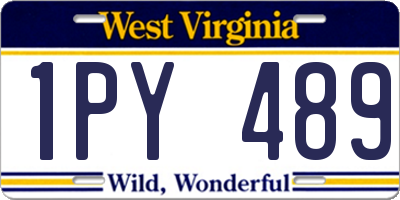 WV license plate 1PY489