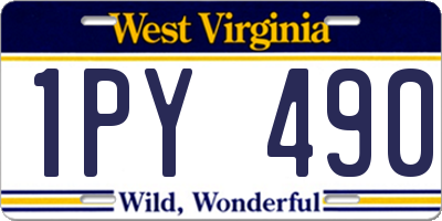 WV license plate 1PY490