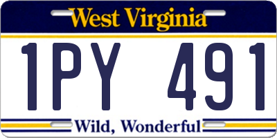 WV license plate 1PY491