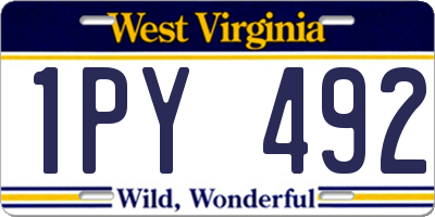 WV license plate 1PY492