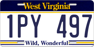 WV license plate 1PY497