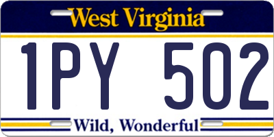 WV license plate 1PY502