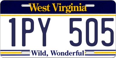 WV license plate 1PY505